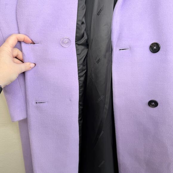 NWT Apparis Aaron Amethyst Purple Tailored Long Double Breasted Jacket Coat Lg - Picture 7 of 15